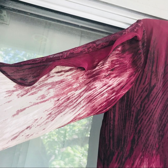 Christopher & Banks Two Tone Ombré Ruffle Blouse M - Picture 2 of 8